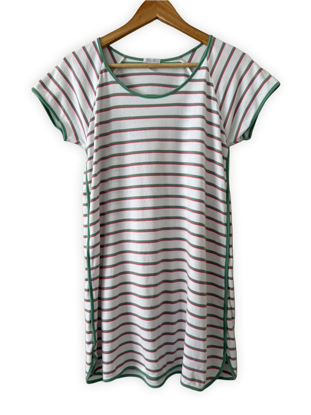 LAKE - Pima Classic Nightgown - Petunia Stripe